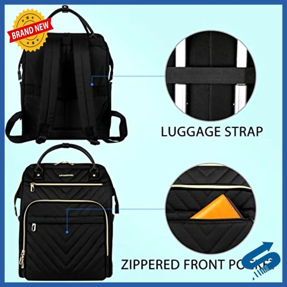 Large Capacity Laptop Backpack Waterproof USB Port RFID Pockets Travel Daypack - Picture 4 of 6